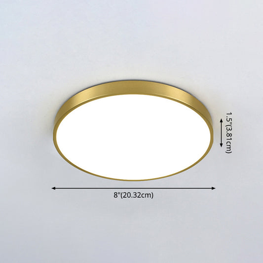 Gold Metal Circular Flush mount Ceiling Lamp Modern Style LED Flush Mount Lighting for Bedroom Clearhalo 'Ceiling Lights' 'Close To Ceiling Lights' 'Lighting' 2609748