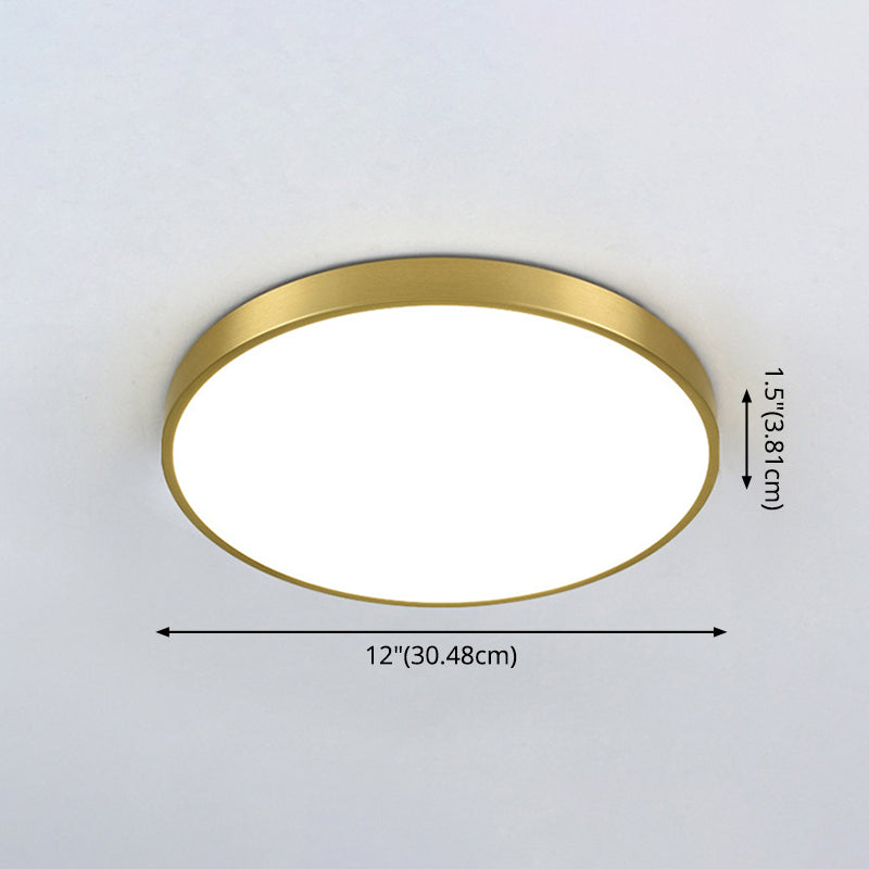 Gold Metal Circular Flush mount Ceiling Lamp Modern Style LED Flush Mount Lighting for Bedroom Clearhalo 'Ceiling Lights' 'Close To Ceiling Lights' 'Lighting' 2609749