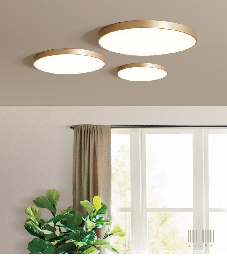 Gold Metal Circular Flush mount Ceiling Lamp Modern Style LED Flush Mount Lighting for Bedroom Clearhalo 'Ceiling Lights' 'Close To Ceiling Lights' 'Lighting' 2609752