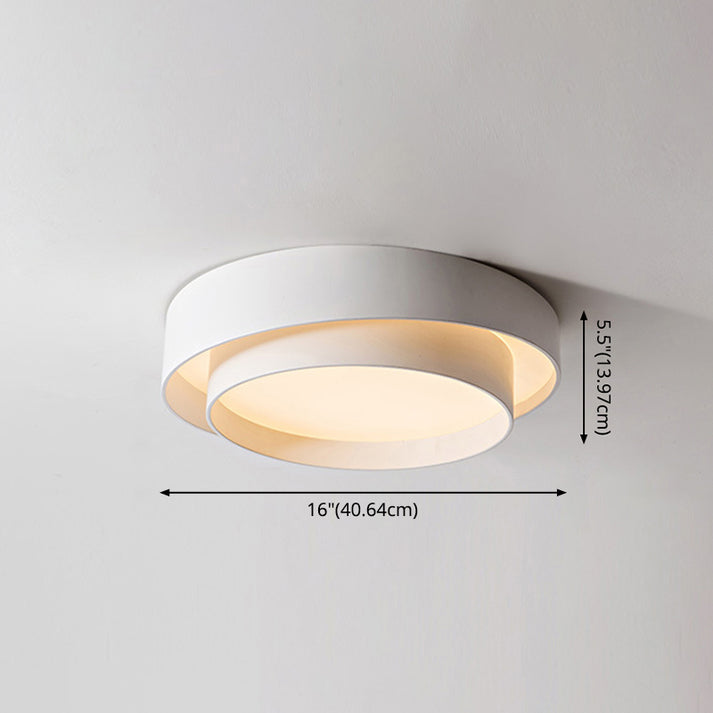 White Metal Circular Flush mount Ceiling Lamp Nordic Style LED Flush ...