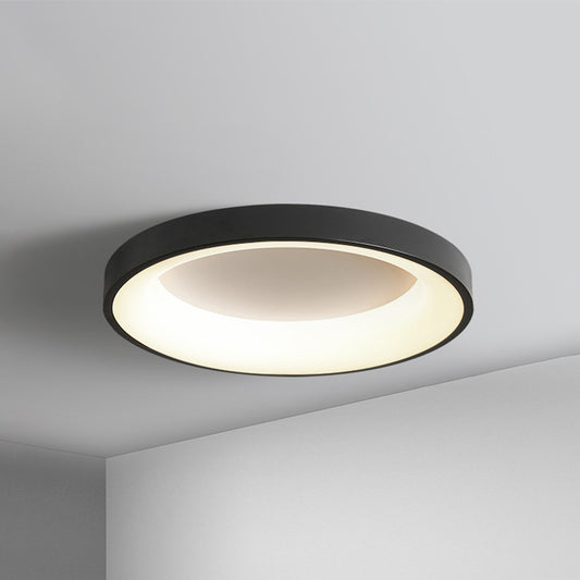 Metal Circular Flush mount Ceiling Lamp Nordic Style LED Flush Mount Lighting for Bedroom Black 23.5" Clearhalo 'Ceiling Lights' 'Close To Ceiling Lights' 'Lighting' 2609774