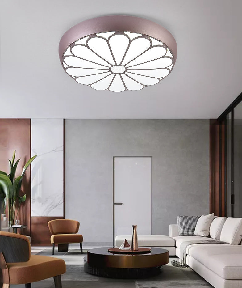 Floral Metal Circular Flush mount Ceiling Lamp Modern Style LED Flush Mount Lighting for Bedroom Clearhalo 'Ceiling Lights' 'Close To Ceiling Lights' 'Lighting' 2609802