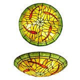 Bowl Flush-Mount Ceiling Light Tiffany Handcrafted Art Glass Flushmount Lamp in Green Clearhalo 'Ceiling Lights' 'Close To Ceiling Lights' 'Lighting' 2609847