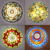 Tiffany Style Dome Flush Ceiling Light Hand Rolled Art Glass Ceiling Light for Bedroom Clearhalo 'Ceiling Lights' 'Close To Ceiling Lights' 'Lighting' 2609864