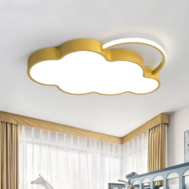 Nordic Style Metal Flushmount Ceiling Lamp Cloud Shape LED Flush Mount Lighting for Kids Bedroom Clearhalo 'Ceiling Lights' 'Close To Ceiling Lights' 'Lighting' 2609894