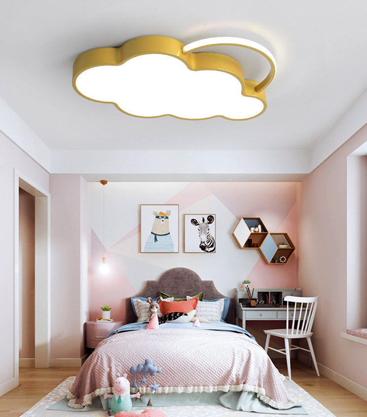 Nordic Style Metal Flushmount Ceiling Lamp Cloud Shape LED Flush Mount Lighting for Kids Bedroom Clearhalo 'Ceiling Lights' 'Close To Ceiling Lights' 'Lighting' 2609903