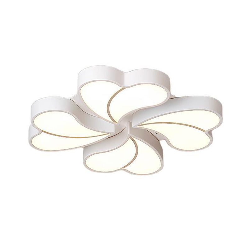 White Floral Flushmount Ceiling Lamp Modern Style Metal LED Flush Mount Lighting for Bedroom Clearhalo 'Ceiling Lights' 'Close To Ceiling Lights' 'Lighting' 2609908