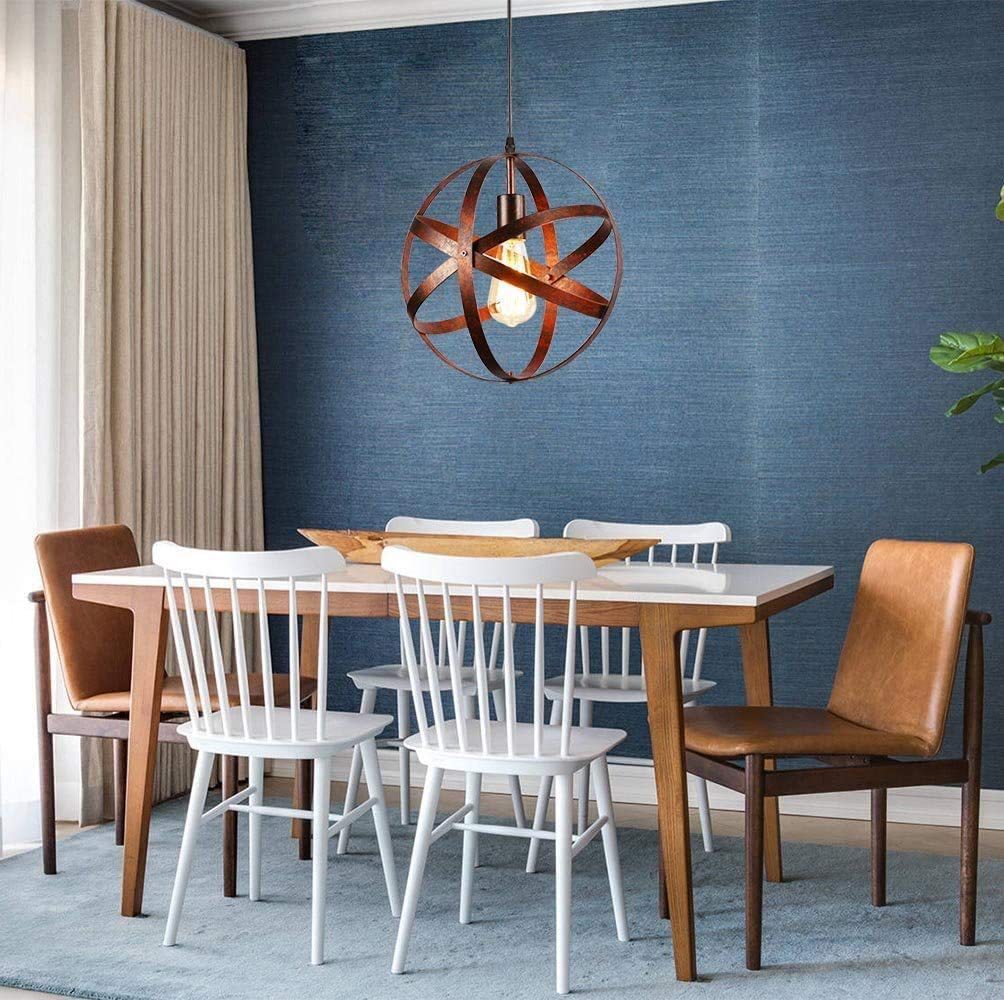 Retro Industrial Single Globe Cage Pendant Light Iron 1 Light Suspension Light for Dining Table Clearhalo 'Ceiling Lights' 'Pendant Lights' 'Pendants' Lighting' 2610061