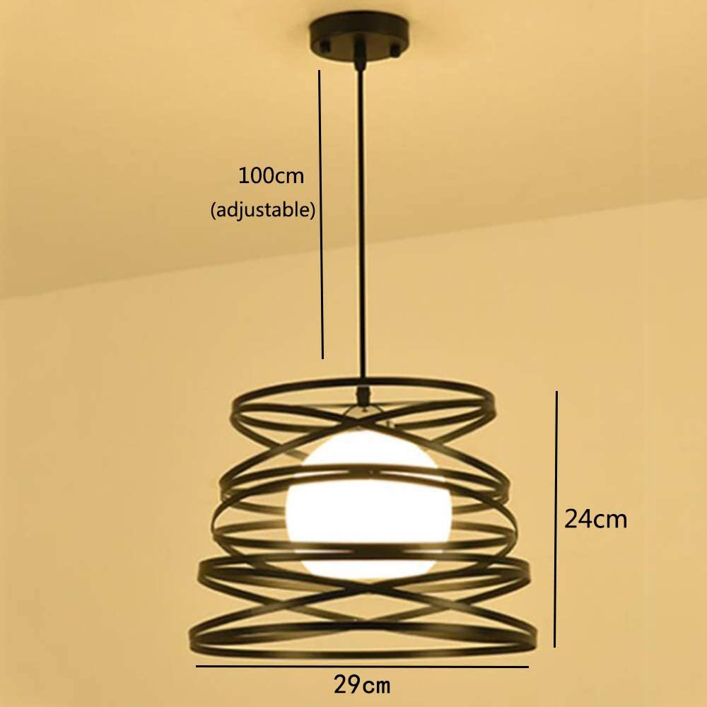 Black Metal 1 Light Pendant Light Indsutrial Retro Cylinder Cage Hanging Lamp for Restaurant Clearhalo 'Ceiling Lights' 'Pendant Lights' 'Pendants' Lighting' 2610069