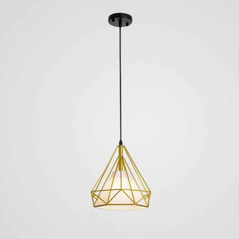 Diamond Iron Cluster Pendant Lighting Post-Modern Restaurant Hanging Lamp in Gold Gold Round Clearhalo 'Ceiling Lights' 'Pendant Lights' 'Pendants' Lighting' 2610081