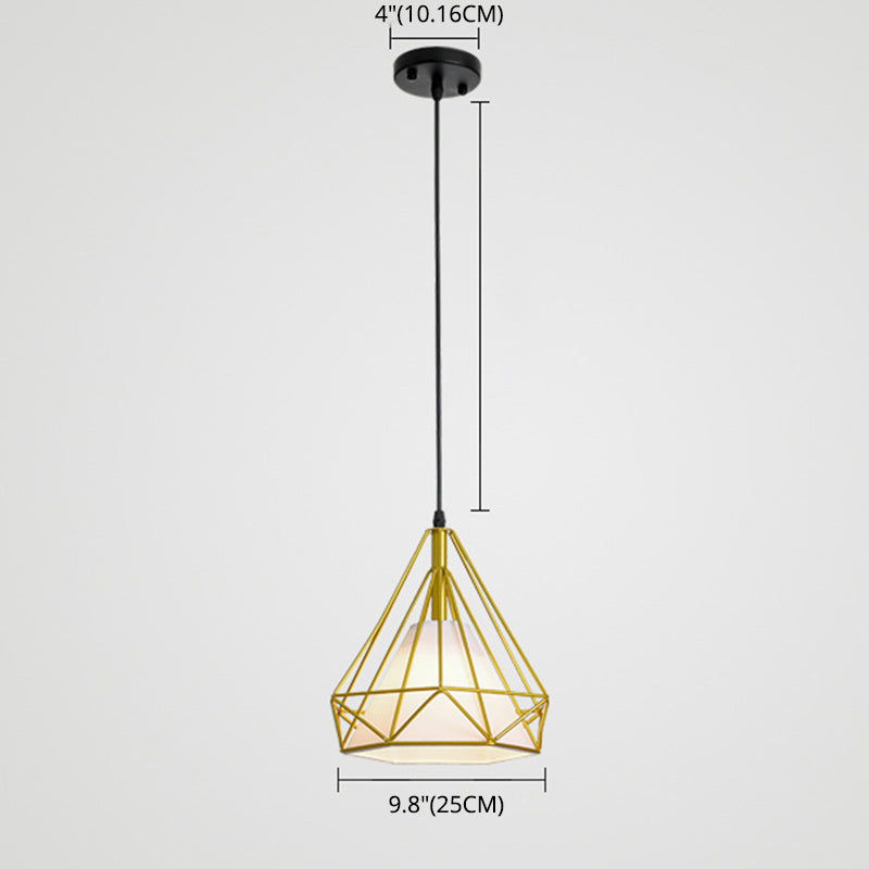 Diamond Iron Cluster Pendant Lighting Post-Modern Restaurant Hanging Lamp in Gold Clearhalo 'Ceiling Lights' 'Pendant Lights' 'Pendants' Lighting' 2610088