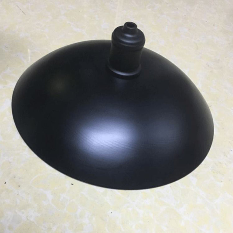 1 Light Pendant Light Industrial Retro Dome Shade Metal Hanging Lamp in Black Clearhalo 'Ceiling Lights' 'Pendant Lights' 'Pendants' Lighting' 2610097