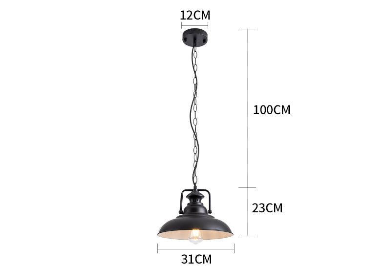 1 Light Pendant Light Industrial Dome Shade Metal Hanging Lamp in Black with Swivel Joint Clearhalo 'Ceiling Lights' 'Pendant Lights' 'Pendants' Lighting' 2610105