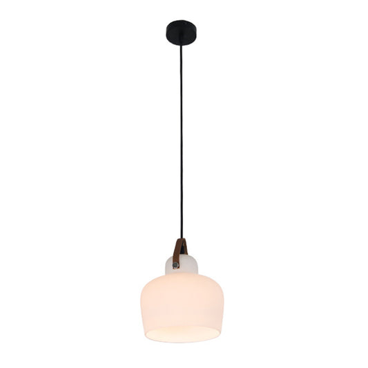 White 1 Light Bell Pendant Lamp Modern Minimalist Glass Hanging Lamp for Living Room White Clearhalo 'Ceiling Lights' 'Pendant Lights' 'Pendants' Lighting' 2610153