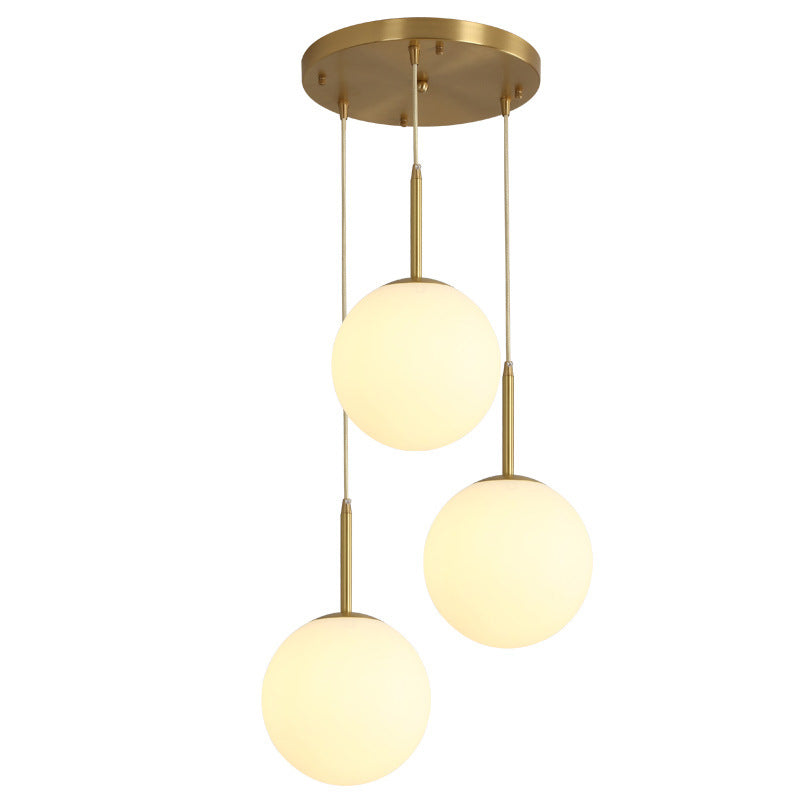 Modern Minimalist Design Hanging Lamp White Globe Glass Shade Pendant Light for Dining Room Table Clearhalo 'Ceiling Lights' 'Pendant Lights' 'Pendants' Lighting' 2610181