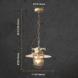 Industrial Iron Cage Hanging Light Copper Patina 1 Light Suspension Light with Adjustable Chain Clearhalo 'Ceiling Lights' 'Pendant Lights' 'Pendants' Lighting' 2611854