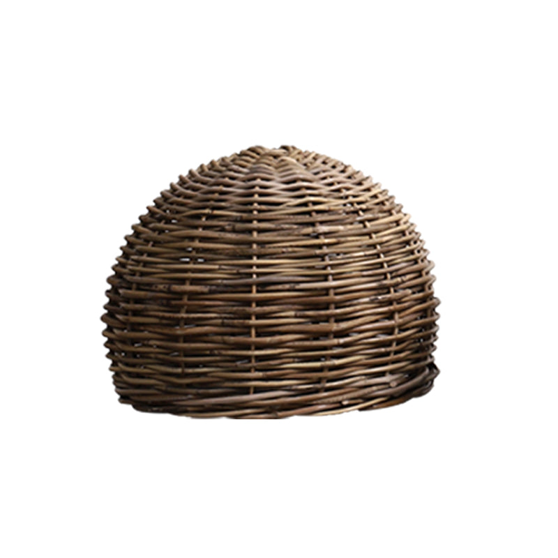 Rattan Bird Nest Shade Hanging Light Retro Hand-weaving Coffee Shop Lighting Fixture Wood 16" Clearhalo 'Ceiling Lights' 'Pendant Lights' 'Pendants' Lighting' 2612036_025368f1-a4a5-4ad5-9c04-2ddaa27ab8b6