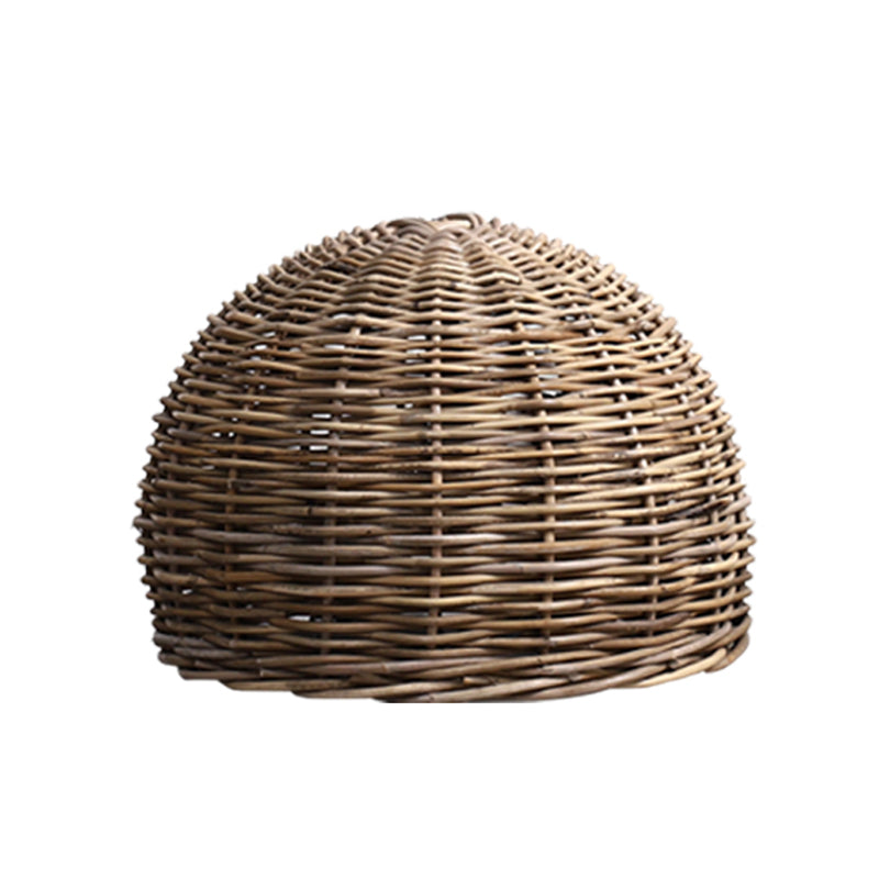 Rattan Bird Nest Shade Hanging Light Retro Hand-weaving Coffee Shop Lighting Fixture Wood 19.5" Clearhalo 'Ceiling Lights' 'Pendant Lights' 'Pendants' Lighting' 2612037_6abe93ae-5827-4552-b90e-7d6f150d1001