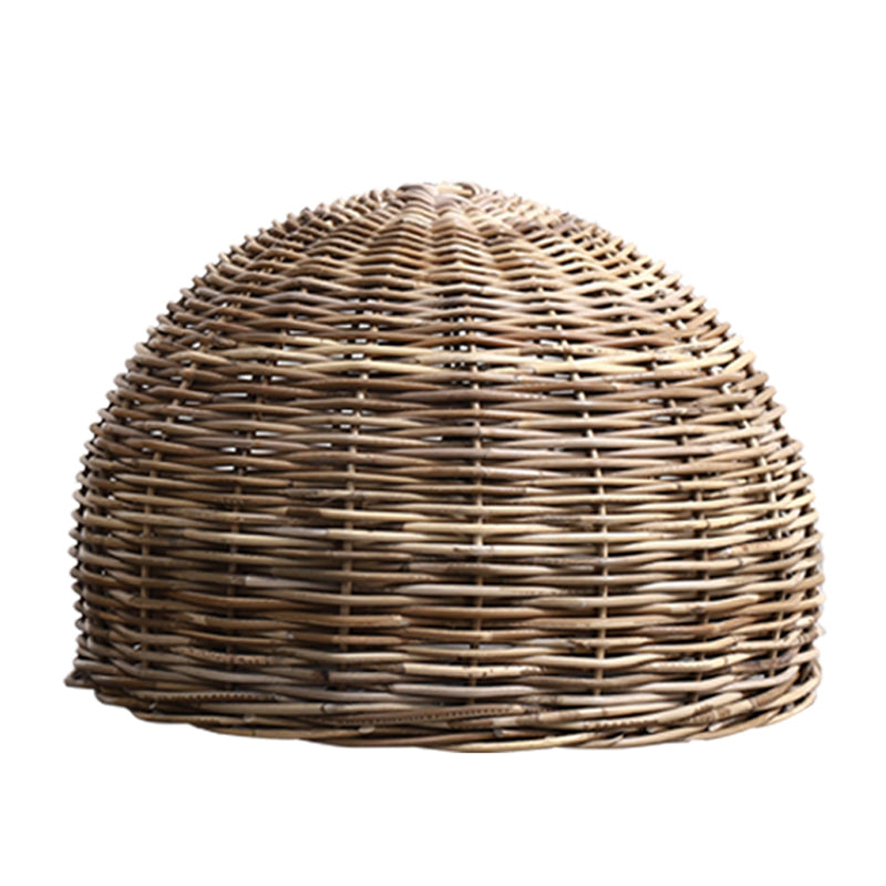 Rattan Bird Nest Shade Hanging Light Retro Hand-weaving Coffee Shop Lighting Fixture Wood 23.5" Clearhalo 'Ceiling Lights' 'Pendant Lights' 'Pendants' Lighting' 2612039_64c8865b-131e-4202-9bd9-72b38a130000