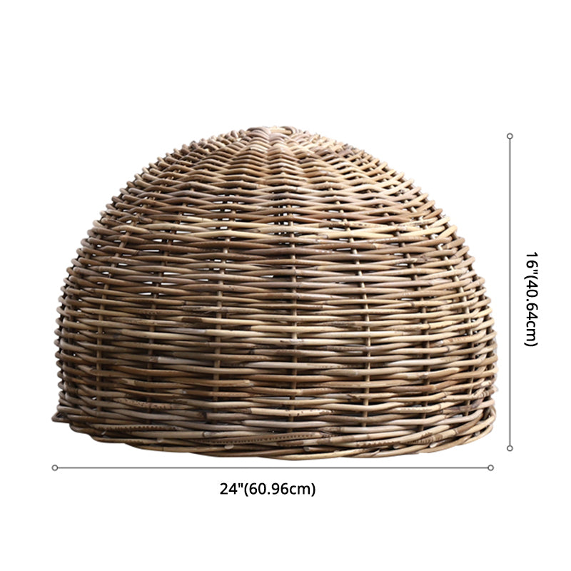 Rattan Bird Nest Shade Hanging Light Retro Hand-weaving Coffee Shop Lighting Fixture Clearhalo 'Ceiling Lights' 'Pendant Lights' 'Pendants' Lighting' 2612042