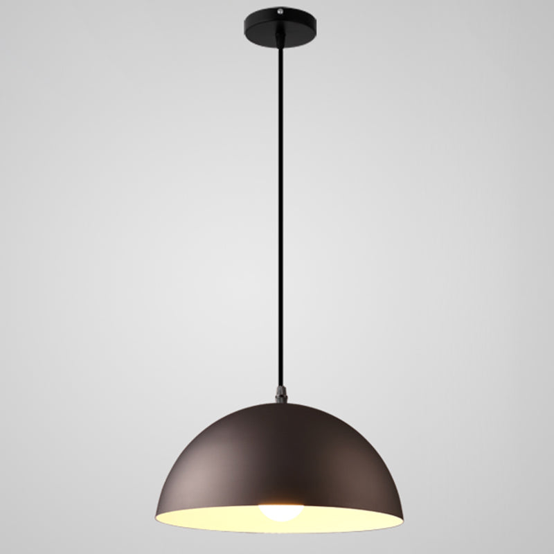 8 Color Optional Half Globe Pendant Lamp Macaron Simple Colorful Metal Hanging Light for Kitchen Dining Room Clearhalo 'Ceiling Lights' 'Pendant Lights' 'Pendants' Lighting' 2612103