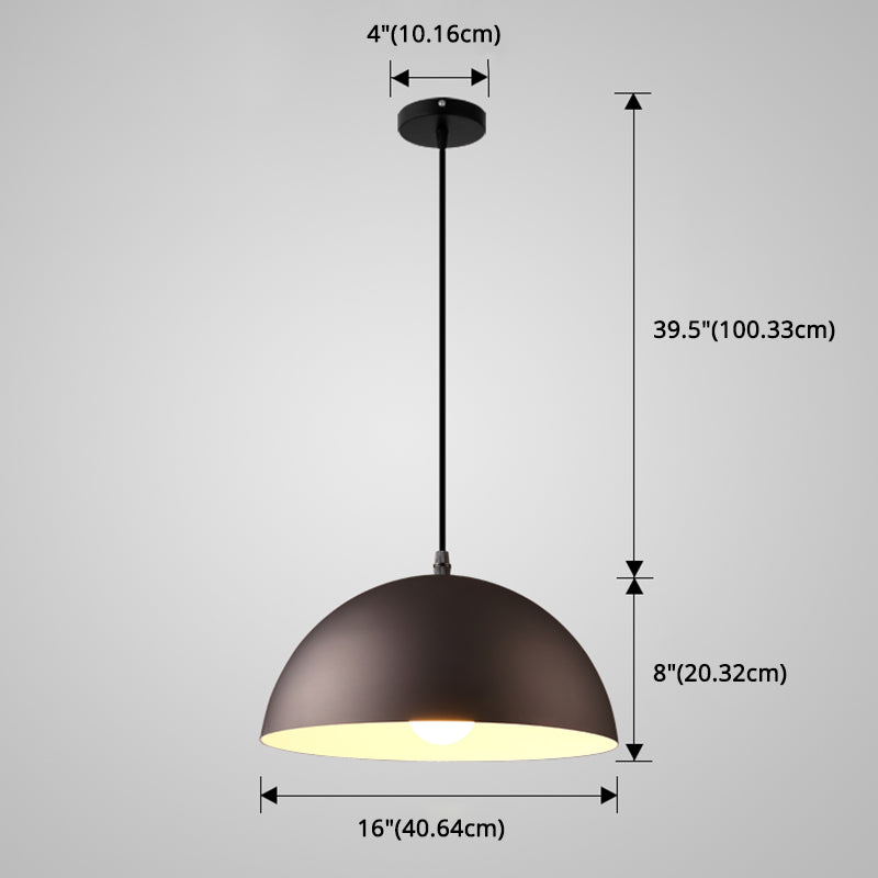 8 Color Optional Half Globe Pendant Lamp Macaron Simple Colorful Metal Hanging Light for Kitchen Dining Room Clearhalo 'Ceiling Lights' 'Pendant Lights' 'Pendants' Lighting' 2612104