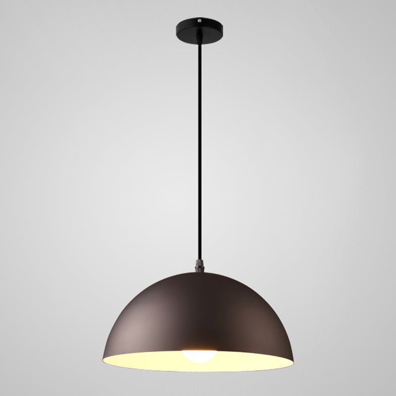 8 Color Optional Half Globe Pendant Lamp Macaron Simple Colorful Metal Hanging Light for Kitchen Dining Room Clearhalo 'Ceiling Lights' 'Pendant Lights' 'Pendants' Lighting' 2612105