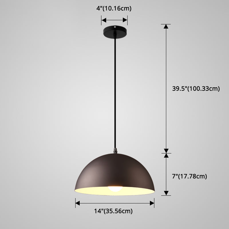 8 Color Optional Half Globe Pendant Lamp Macaron Simple Colorful Metal Hanging Light for Kitchen Dining Room Clearhalo 'Ceiling Lights' 'Pendant Lights' 'Pendants' Lighting' 2612128