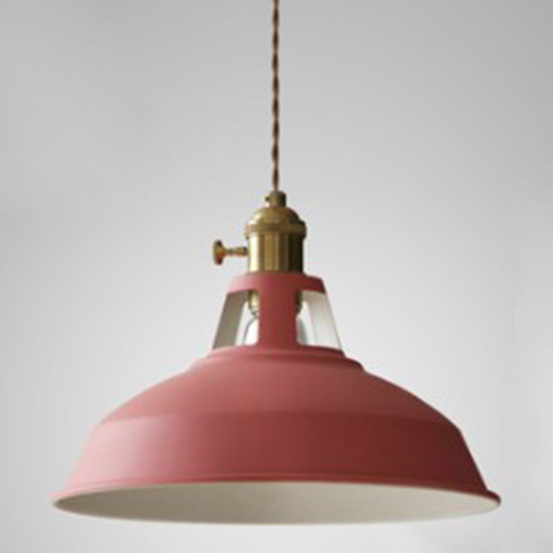 Kitchen Barn Metal Shade Pendant Lamp 1 Light Nordic Style Macaron Colored Hanging Lamp Clearhalo 'Ceiling Lights' 'Pendant Lights' 'Pendants' Lighting' 2612144