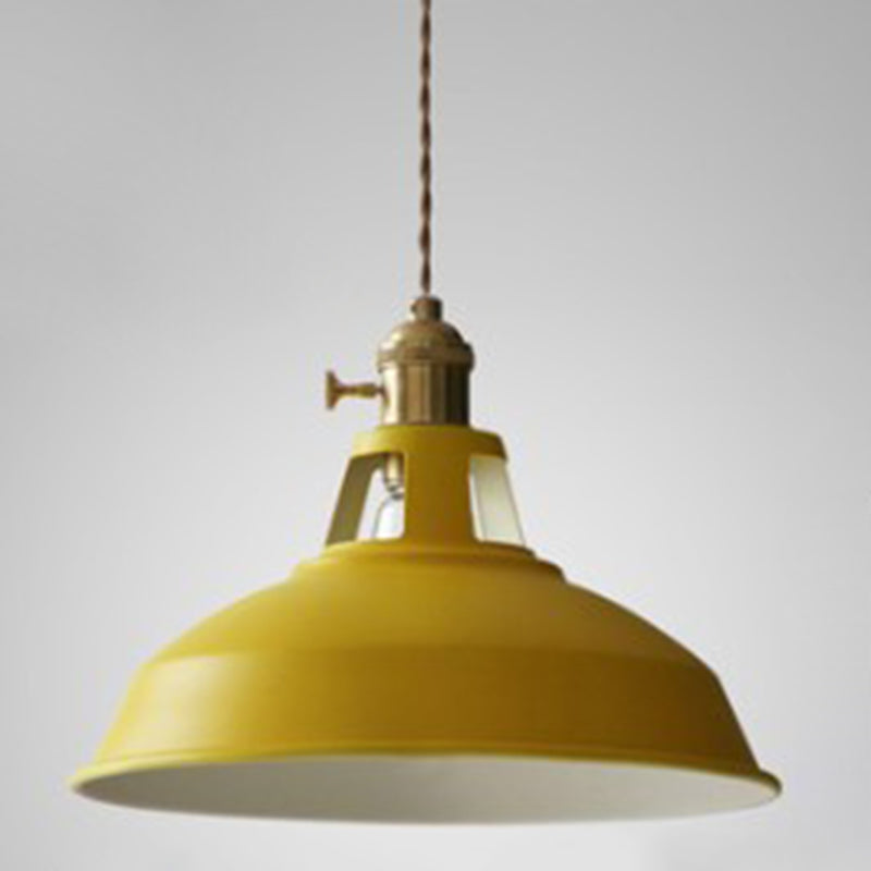 Kitchen Barn Metal Shade Pendant Lamp 1 Light Nordic Style Macaron Colored Hanging Lamp Clearhalo 'Ceiling Lights' 'Pendant Lights' 'Pendants' Lighting' 2612146