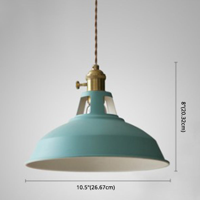 Kitchen Barn Metal Shade Pendant Lamp 1 Light Nordic Style Macaron Colored Hanging Lamp Clearhalo 'Ceiling Lights' 'Pendant Lights' 'Pendants' Lighting' 2612151