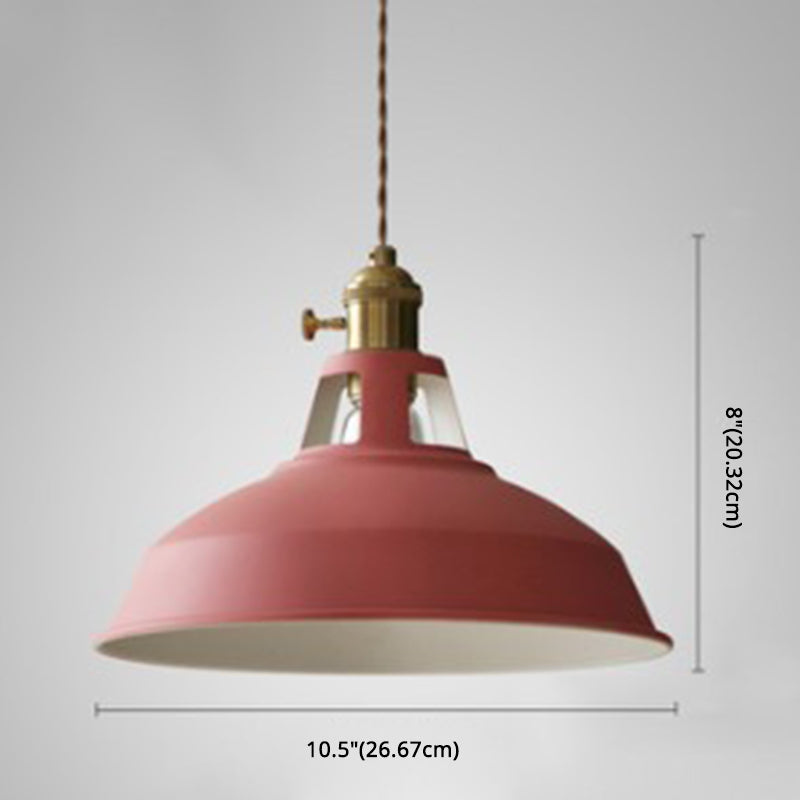 Kitchen Barn Metal Shade Pendant Lamp 1 Light Nordic Style Macaron Colored Hanging Lamp Clearhalo 'Ceiling Lights' 'Pendant Lights' 'Pendants' Lighting' 2612152