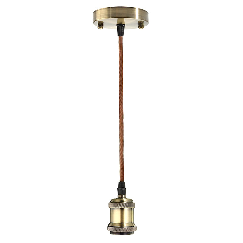 Copper Mini Hanging Light Industrial Style Bare Bulb Bedroom Pendant Lamp with 39" Weaving Hanging Wire Bronze Clearhalo 'Ceiling Lights' 'Pendant Lights' 'Pendants' Lighting' 2612237