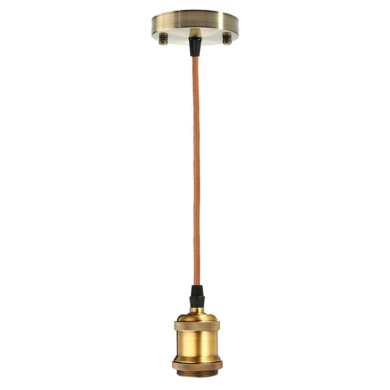 Copper Mini Hanging Light Industrial Style Bare Bulb Bedroom Pendant Lamp with 39" Weaving Hanging Wire Brass Clearhalo 'Ceiling Lights' 'Pendant Lights' 'Pendants' Lighting' 2612239