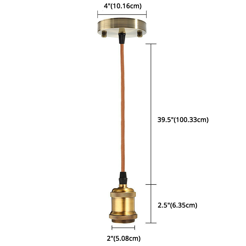 Copper Mini Hanging Light Industrial Style Bare Bulb Bedroom Pendant Lamp with 39" Weaving Hanging Wire Clearhalo 'Ceiling Lights' 'Pendant Lights' 'Pendants' Lighting' 2612244