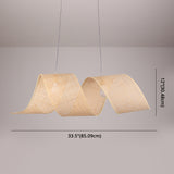 33.5" Width Twist Suspension Pendant Asian Style Bamboo 2-Light Flaxen Hanging Light Clearhalo 'Ceiling Lights' 'Pendant Lights' 'Pendants' Lighting' 2612273