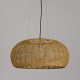 3-lights Rattan Pendant Lights Restaurant Hand Weaving Suspended Lamp in Beige with 47" Hanging Cord Light Brown Clearhalo 'Ceiling Lights' 'Pendant Lights' 'Pendants' Lighting' 2612281