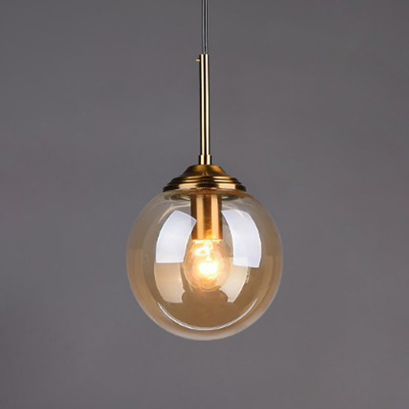 Oval Glass Modern Minimalist Suspension Pendant Light 6" Diameter Coffee Shop Hanging Lamp with 47" Hanging Wire Clearhalo 'Ceiling Lights' 'Pendant Lights' 'Pendants' Lighting' 2612364