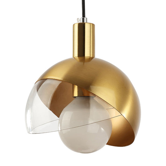 Post-modern Style Metal Suspension Pendant Light Glass Orb Shade Decorative Hanging Lamp in Gold Gold Clearhalo 'Ceiling Lights' 'Pendant Lights' 'Pendants' Lighting' 2612393