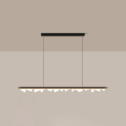 Matte Effect Tubular Metal Island Lighting Simple Style LED Ceiling Light with Acrylic Shade Black Clearhalo 'Ceiling Lights' 'Island Lights' 'Lighting' 2612491