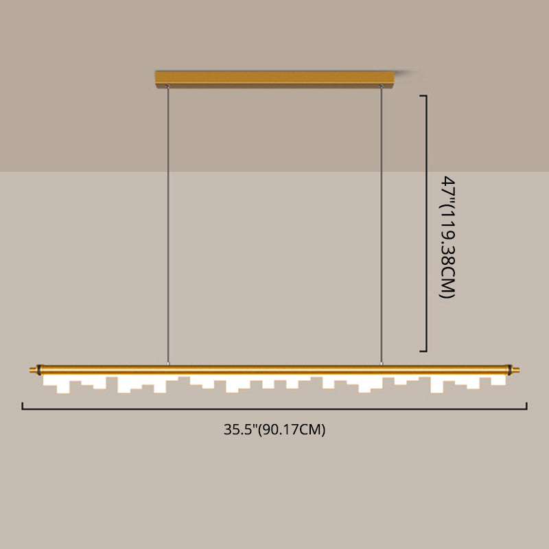 Matte Effect Tubular Metal Island Lighting Simple Style LED Ceiling Light with Acrylic Shade Clearhalo 'Ceiling Lights' 'Island Lights' 'Lighting' 2612497