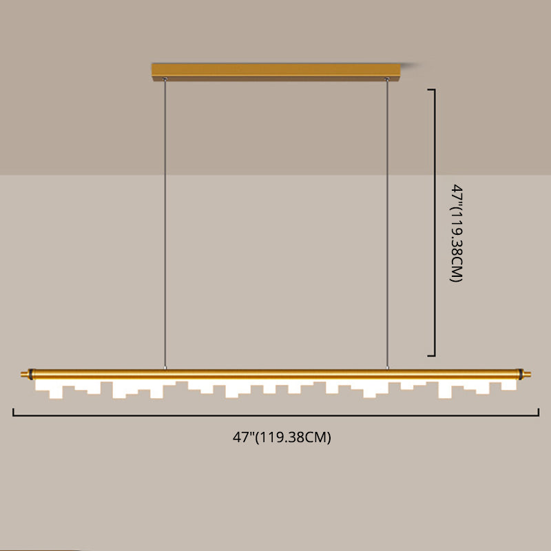 Matte Effect Tubular Metal Island Lighting Simple Style LED Ceiling Light with Acrylic Shade Clearhalo 'Ceiling Lights' 'Island Lights' 'Lighting' 2612500