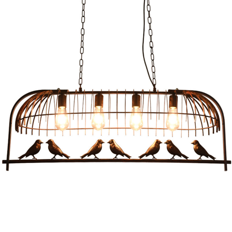 Bird Cage Dining Room Ceiling Suspension Light Farmhouse Metal Hanging Light over Island Clearhalo 'Ceiling Lights' 'Island Lights' 'Lighting' 2612524