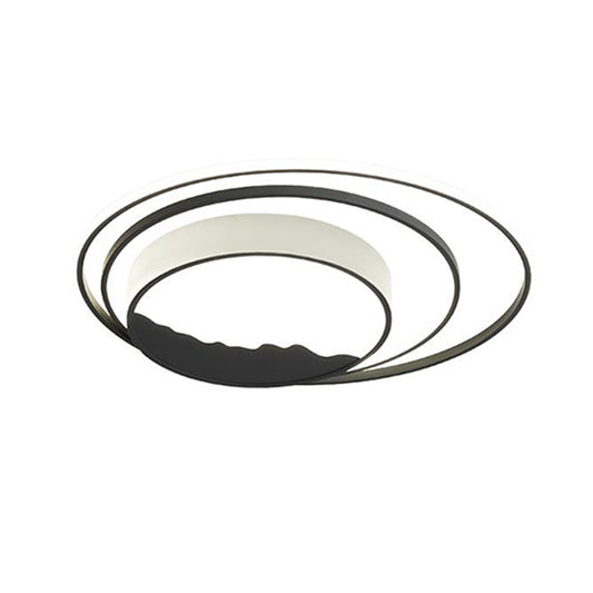 Contemporary Style Circle Ring Ceiling Flush Mount Acrylic LED Bedroom Flush-Mount Light Fixture in Grey Clearhalo 'Ceiling Lights' 'Close To Ceiling Lights' 'Close to ceiling' 'Flush mount' Lighting' 261338