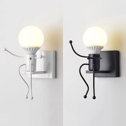 Sitting People Shaped Wall Sconce One Bulb Modern Style Metal Night Light for Bedroom Clearhalo 'Night Lights' 'Wall Lights' Lighting' 26148