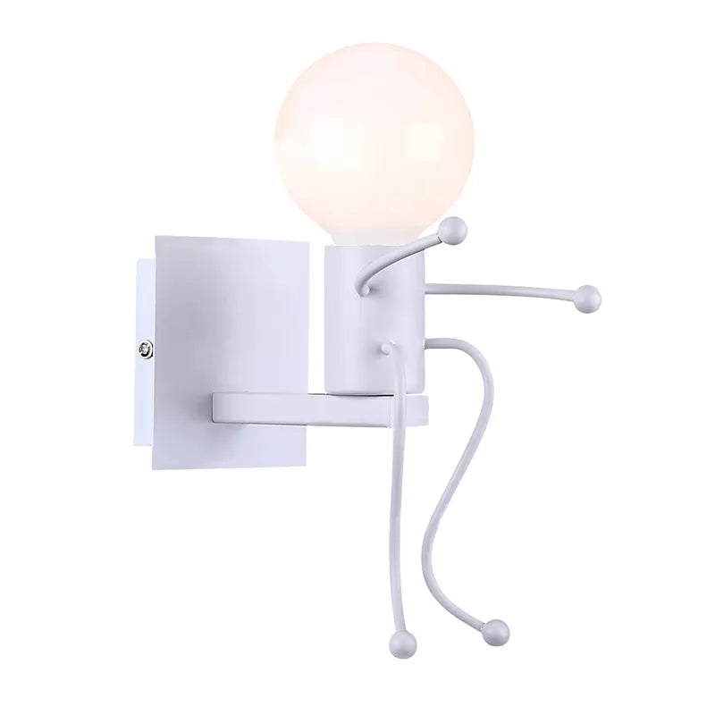 Sitting People Shaped Wall Sconce One Bulb Modern Style Metal Night Light for Bedroom Clearhalo 'Night Lights' 'Wall Lights' Lighting' 26150