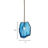 Gem Pendant Light Fixture Contemporary Blue Glass 1 Head Bedroom Hanging Ceiling Light Clearhalo 'Ceiling Lights' 'Glass shade' 'Glass' 'Modern Pendants' 'Modern' 'Pendant Lights' 'Pendants' Lighting' 261626