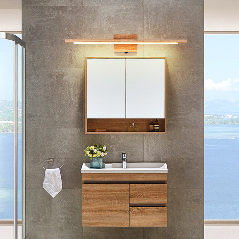 Wooden LED Wall Mounted Lighting Simplicity Vanity Wall Light Fixtures for Bathroom Clearhalo 'Vanity Lights' 'Wall Lights' Lighting' 2616968