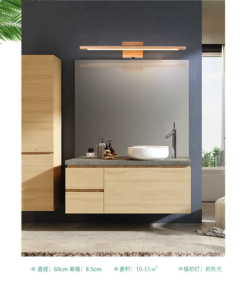 Wooden LED Wall Mounted Lighting Simplicity Vanity Wall Light Fixtures for Bathroom Clearhalo 'Vanity Lights' 'Wall Lights' Lighting' 2616974