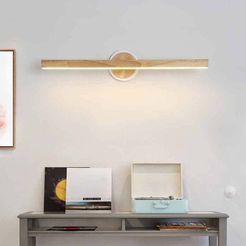 Nordic LED Vanity Wall Lights Simplicity Modern Wooden Vanity Sconce Light for Bathroom Clearhalo 'Vanity Lights' 'Wall Lights' Lighting' 2616979